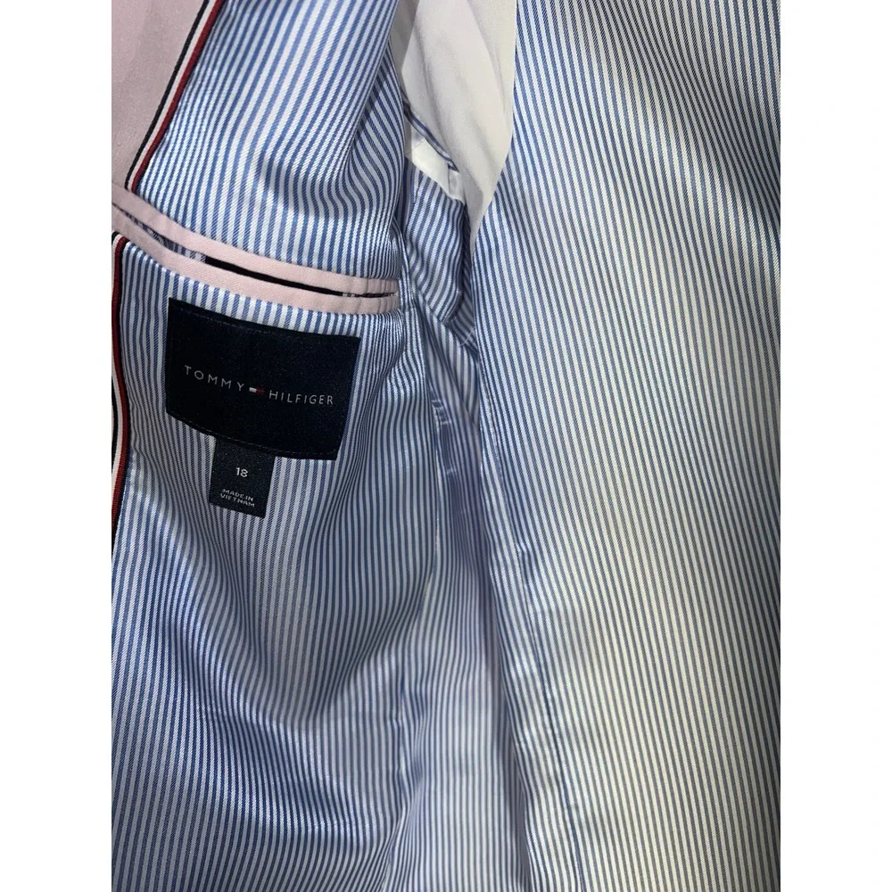 (10/b47)big Kids Tommy Hilfiger  Pink and Blue Blazer Jacket Size 16